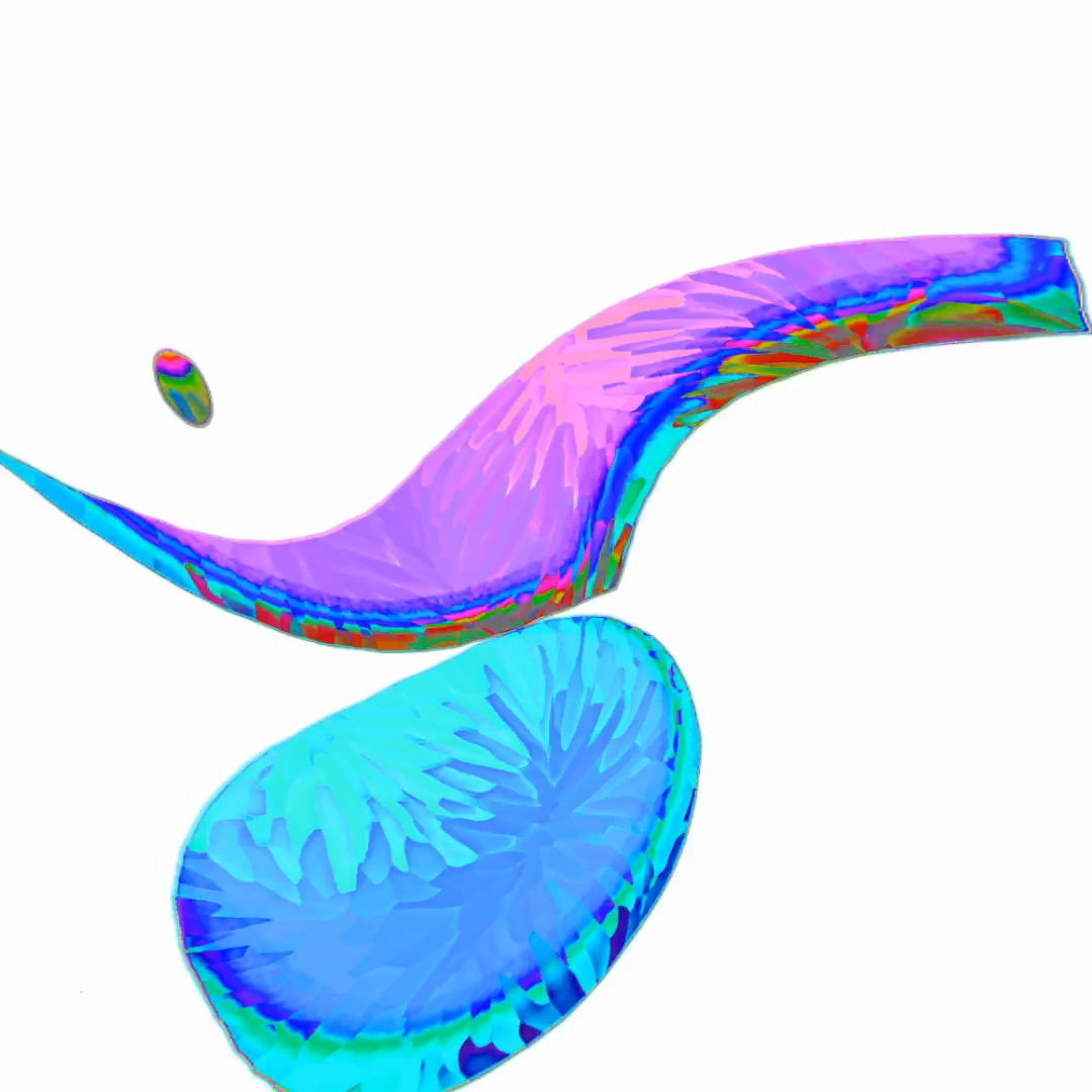 an animation of shapes that morphs into a cat that looks around