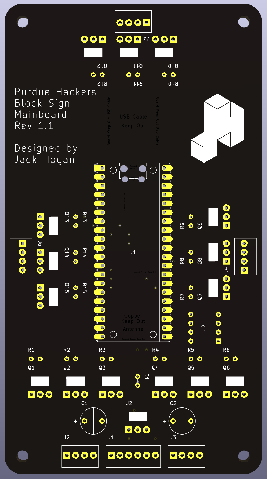 The initial version of the PCB.